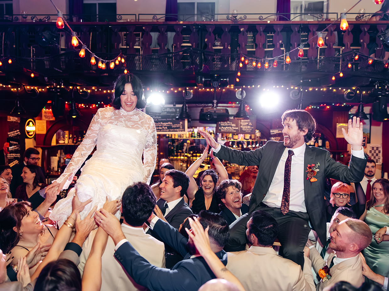 bride and groom hora at Colony Woodstock wedding reception
