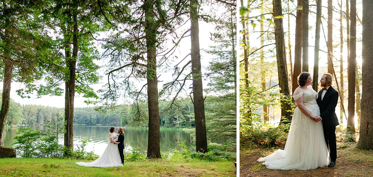 Lakeside wedding portraits photographed by a Cooperstown wedding photographer in upstate New York
