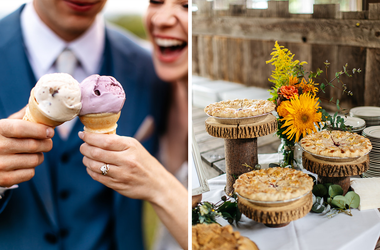 wedding day ice cream and pie in the finger lakes