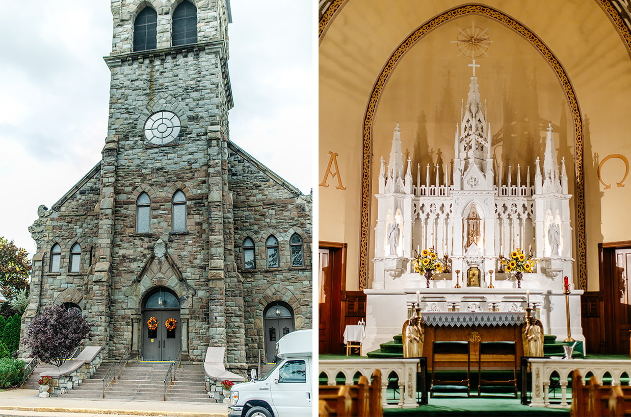 Exterior and Interior photos of a church in Verona NY